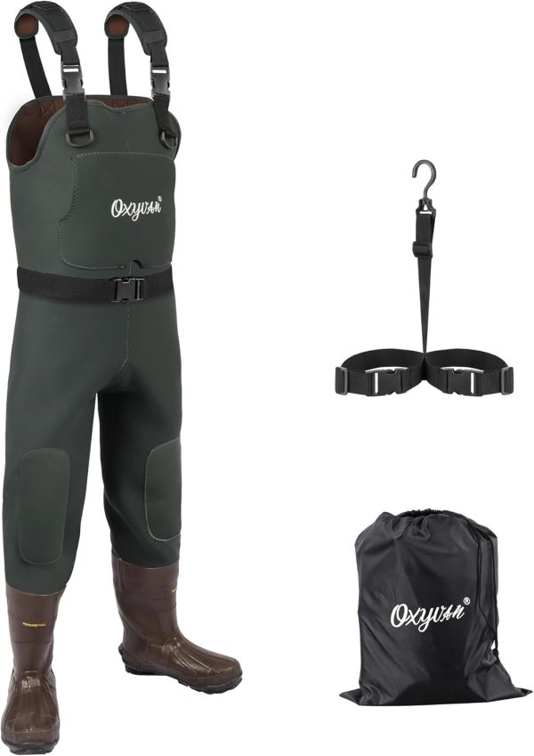 OXYVAN Duck Hunting Waders with 200G Rubber Boots Insulated,Neoprene Fishing Chest Waders for Men & Women